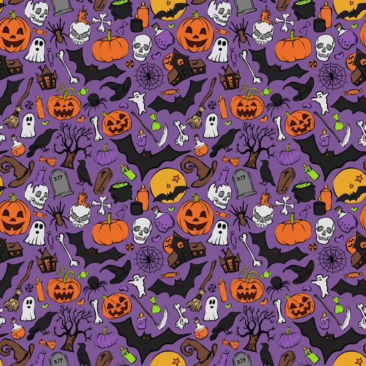 Purple Halloween 12x12 Patterned Vinyl Sheet