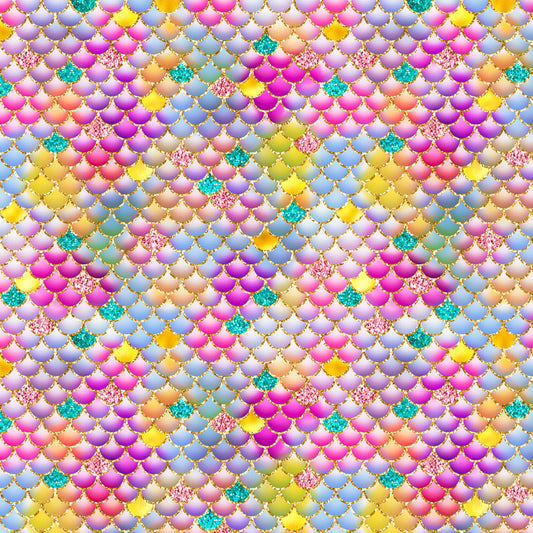 Rainbow Mermaid Scales 12x12 Patterned Vinyl Sheet