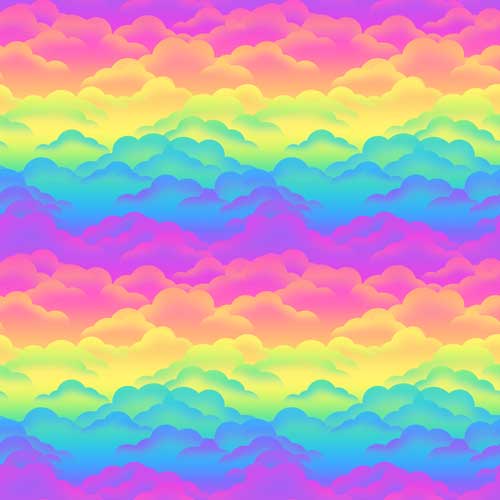 Rainbow Clouds 12x12 Patterned Vinyl Sheet