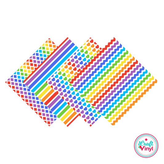 Rainbow Patterned HTV Pack