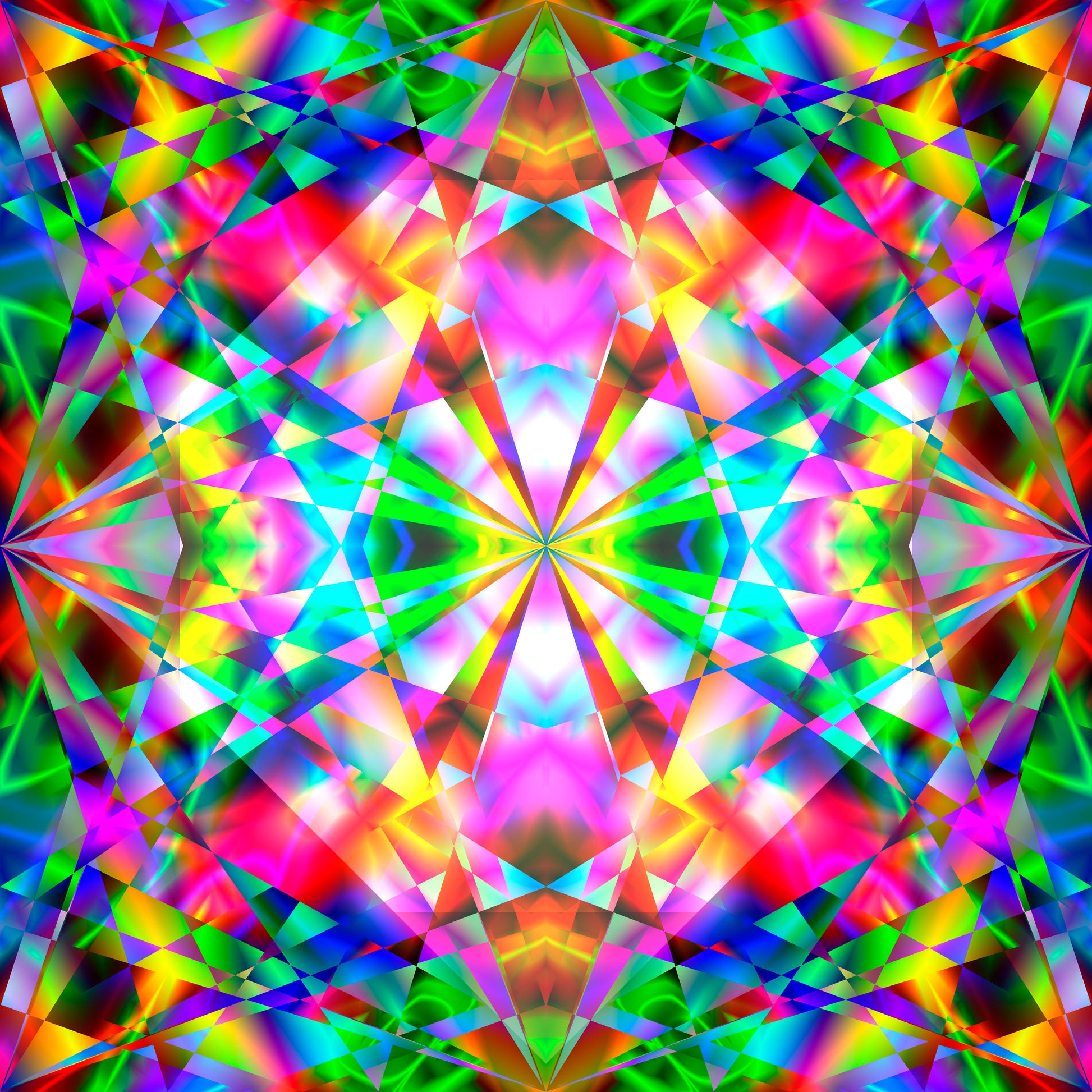 Rainbow Kaleidoscope 12x12 Patterned Vinyl Sheet