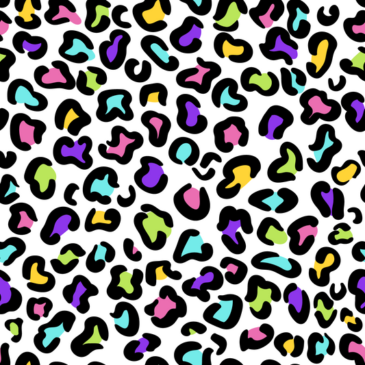 Rainbow Leopard Spots 12x12 Patterned Vinyl Sheet