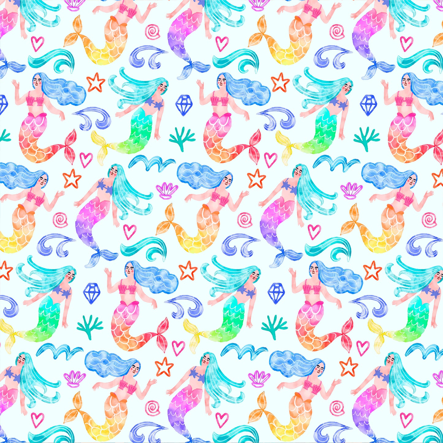 Rainbow Mermaids 12x12 Patterned Vinyl Sheet