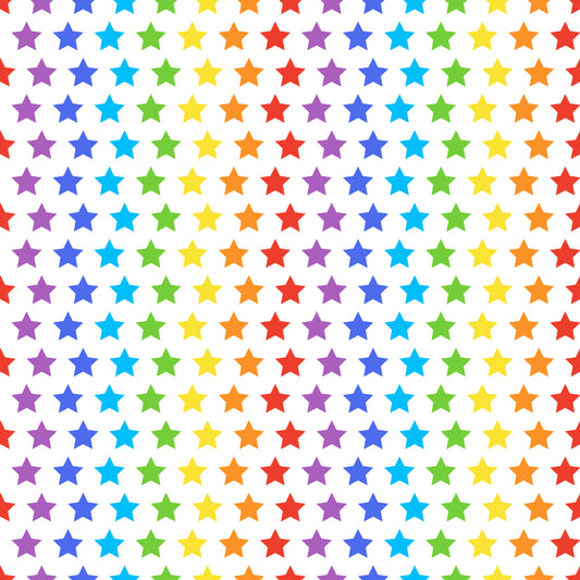 Bright Rainbow Stars 12x12 Patterned Vinyl Sheet
