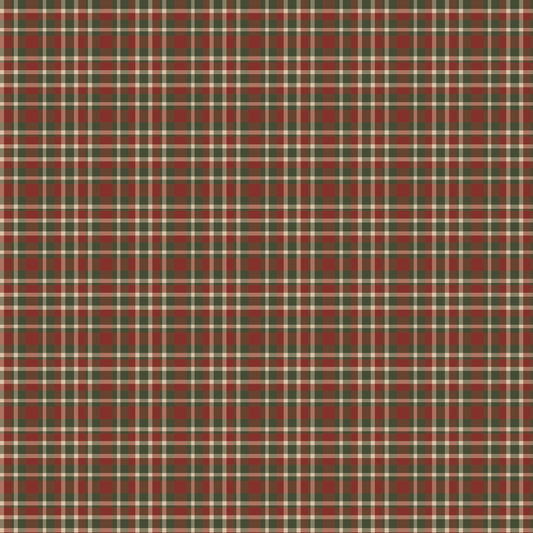 Red & Green Tartan Plaid 12x12 Patterned Vinyl Sheet