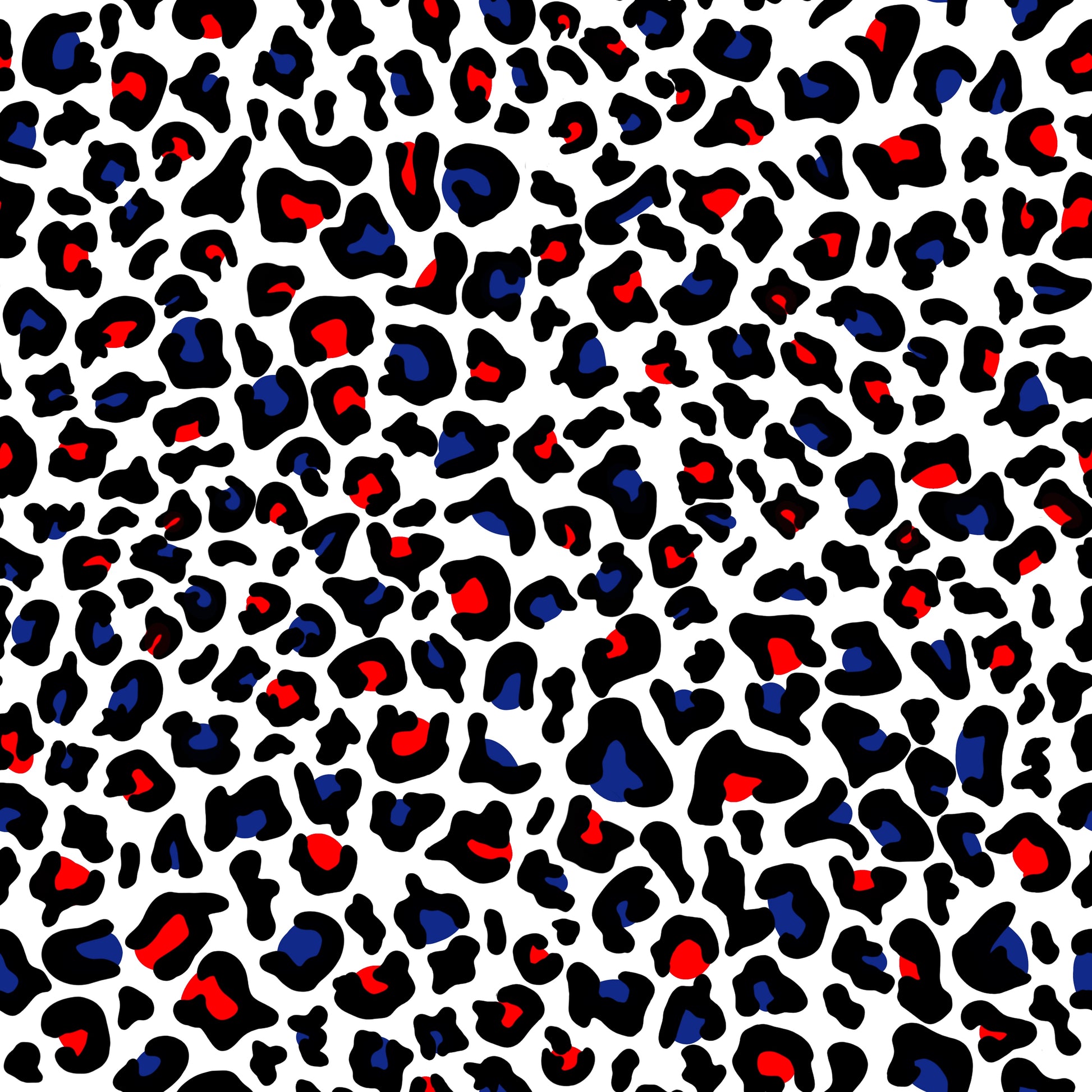 Red, White & Blue Leopard Print 12x12 Patterned Vinyl Sheet