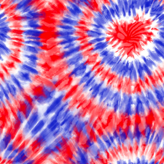 Red, White & Blue Tie-Dye 12x12 Patterned Vinyl Sheet