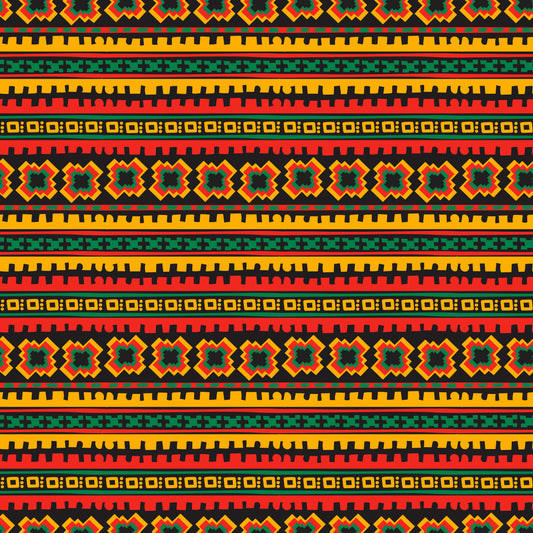 Red, Yellow & Green Kente Cloth 12x12 Patterned Vinyl Sheet