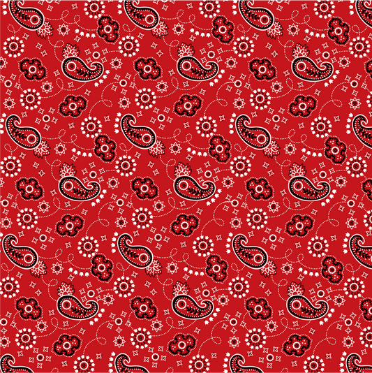 Red Bandana 12x12 Patterned Vinyl Sheet