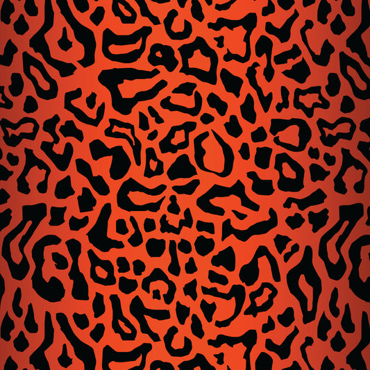 Red Orange Leopard Print 12x12 Patterned Vinyl Sheet
