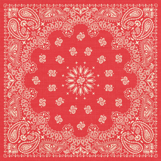 Red Western Bandana 12x12 Patterned Vinyl Sheet