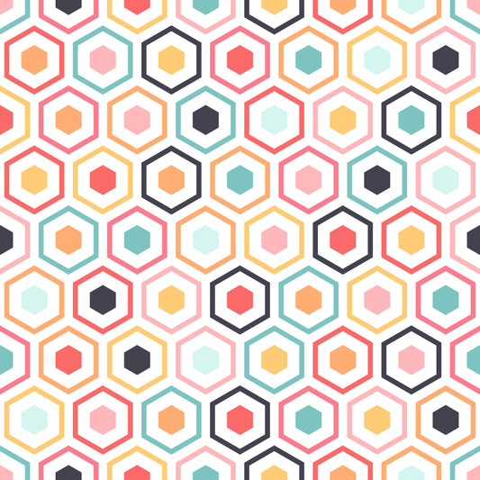 Retro Hexagons 12x12 Patterned Vinyl Sheet