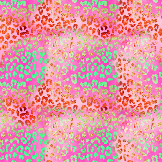 Retro Pink Leopard Print 12x12 Patterned Vinyl Sheet
