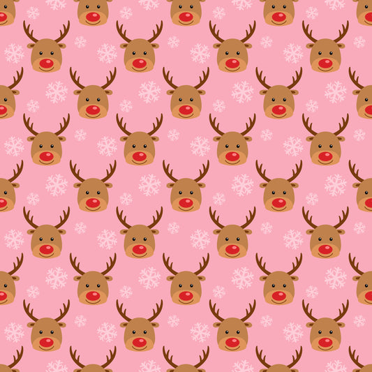Rudolph Red Nose Reindeer 12x12 Patterned Vinyl Sheet