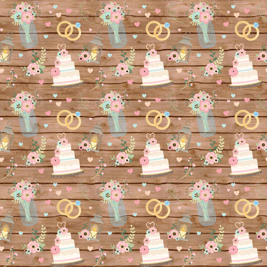 Rustic Wedding 12x12 Patterned Vinyl Sheet