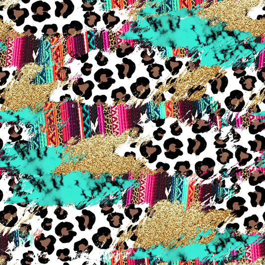 Light Leopard & Serape Brush Strokes 12x12 Patterned Vinyl Sheet
