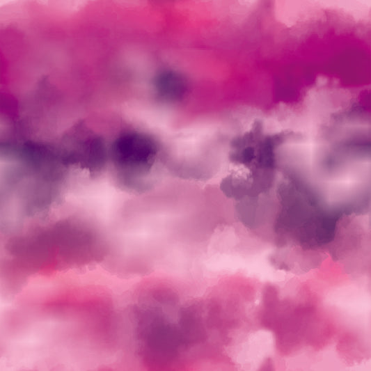 Shades of Pink Watercolor Clouds 12x12 Patterned Vinyl Sheet