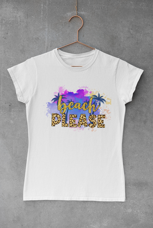 Beach Please Watercolor  Transfer