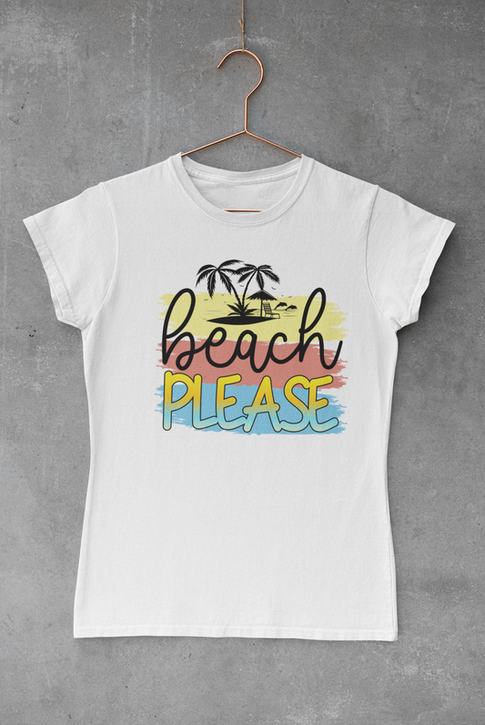 Beach Please Ombre Lettering Transfer