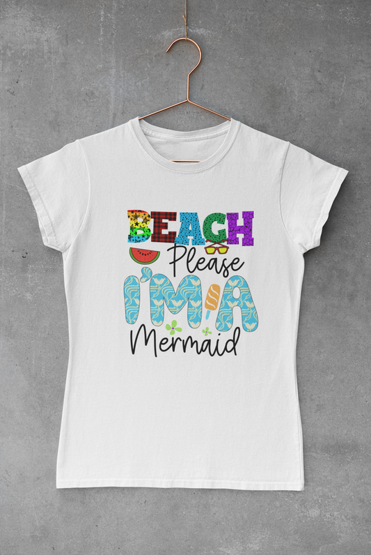 Beach Please I'm a Mermaid Patterns Transfer