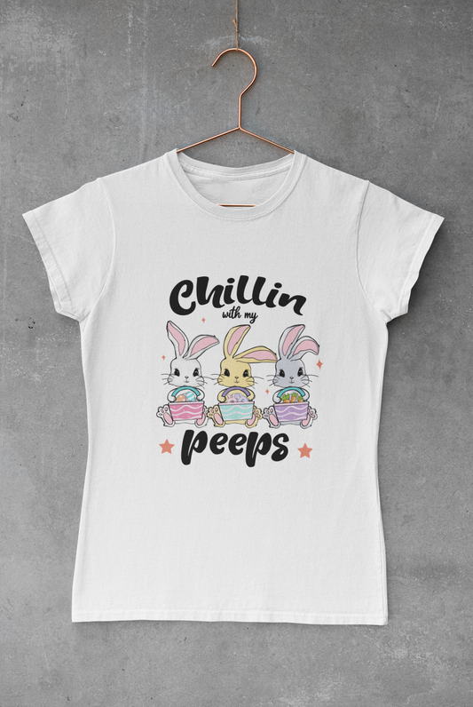 Chilling with My Peeps Easter Bunnies Transfer