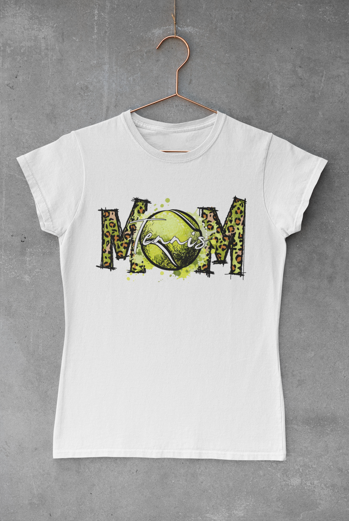 Tennis Mom Leopard Lettering Transfer