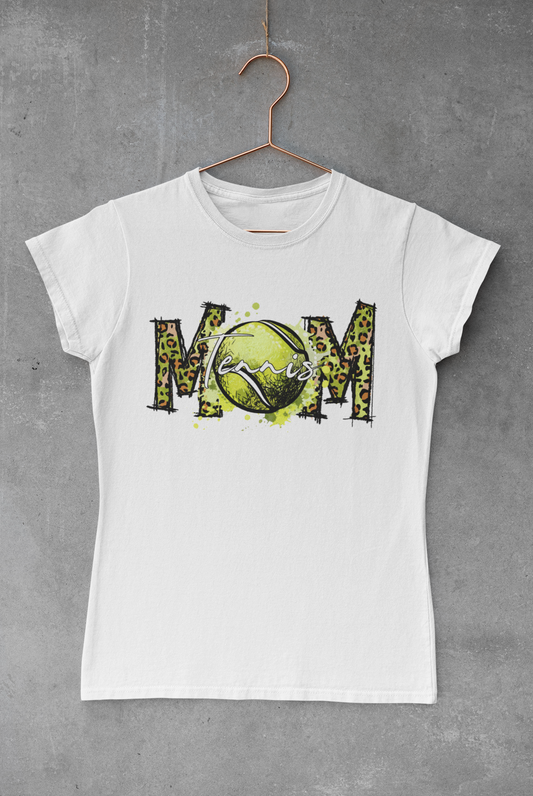Tennis Mom Leopard Lettering Transfer
