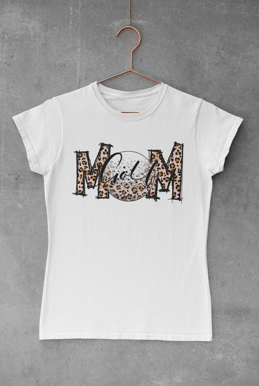 Golf Mom Leopard Lettering Transfer