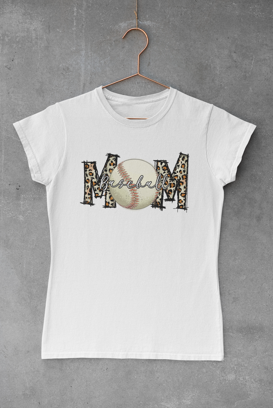 Baseball Mom Leopard Lettering Transfer