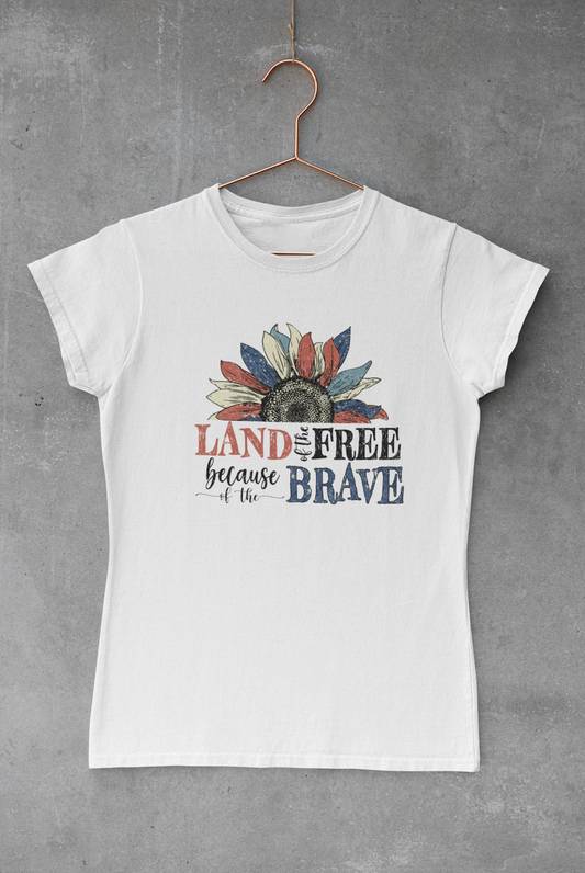 Land of the Free USA Flower Transfer