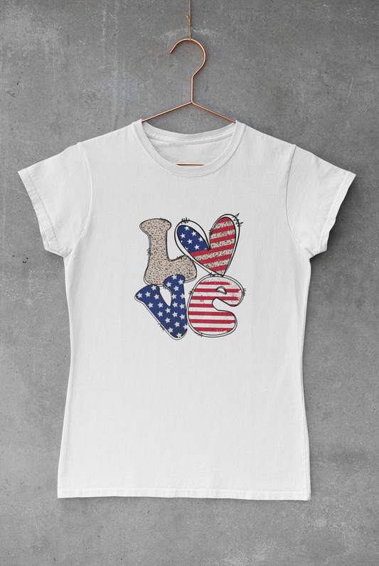 Leopard Print Love America Transfer