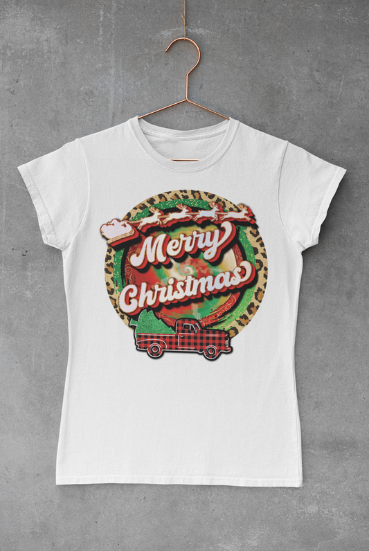 Merry Christmas Cheetah Transfer
