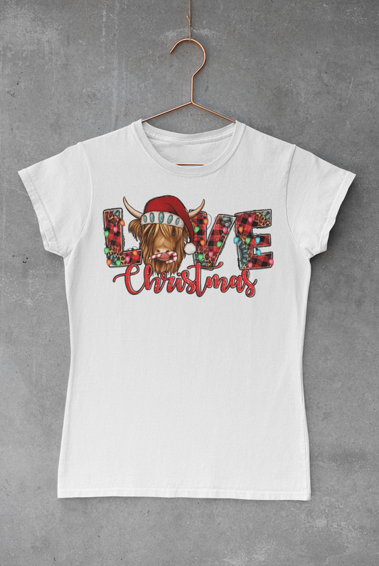 Love Christmas Cow Transfer