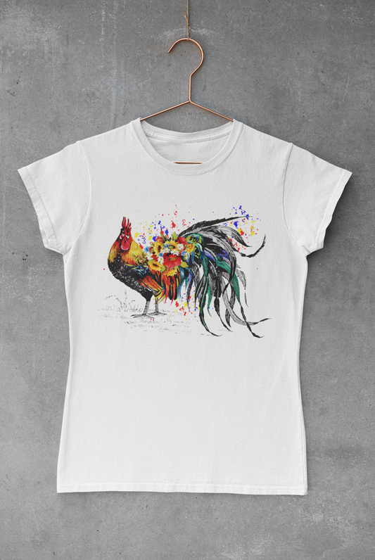 Floral Rooster Transfer