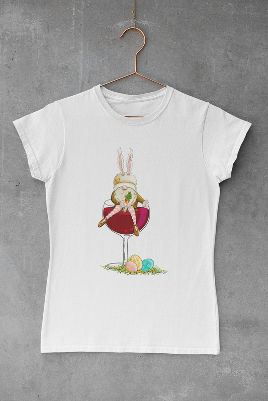 Easter Bunny Gnome Wine Glass Transfer
