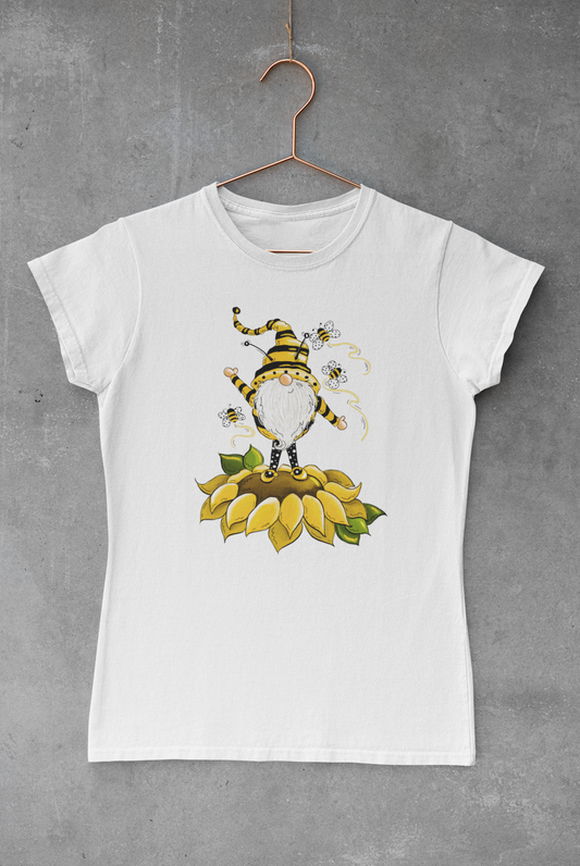 Sunflower Gnome Bees Transfer