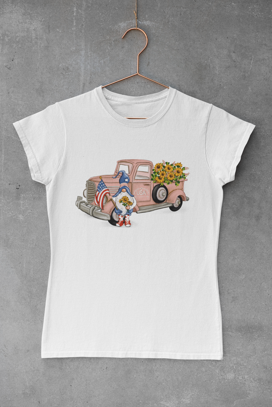 USA Gnome Pink Truck Transfer