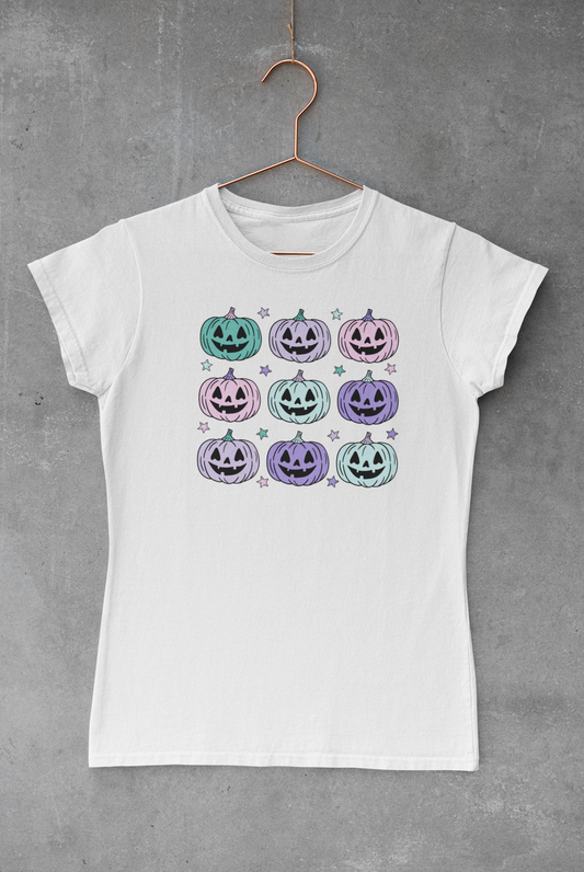 Pastel Jack-O-Lanterns Transfer