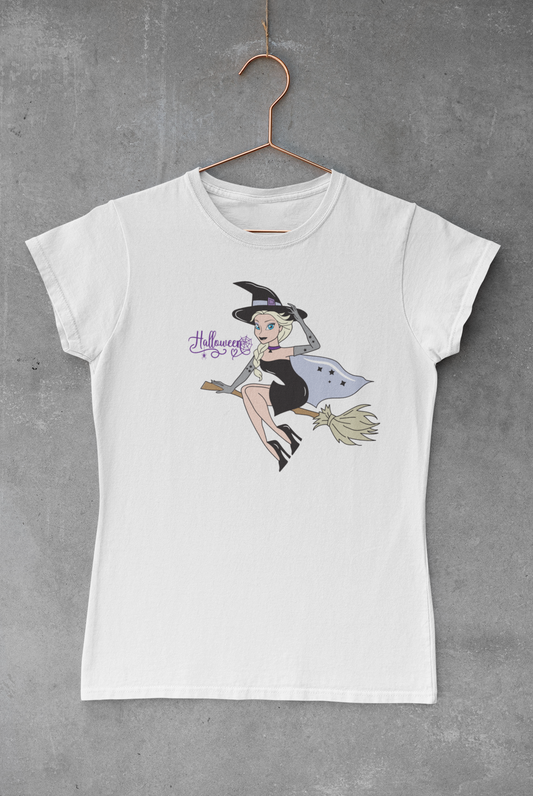 Elsa on a Witch's Broom Transfer