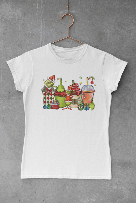 Christmas Grinch Middle Finger Coffee Transfer