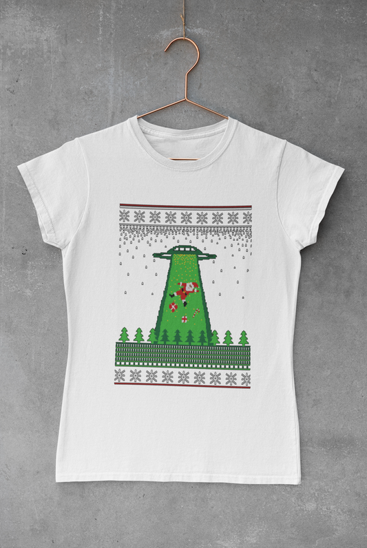 Santa UFO Ugly Sweater Transfer