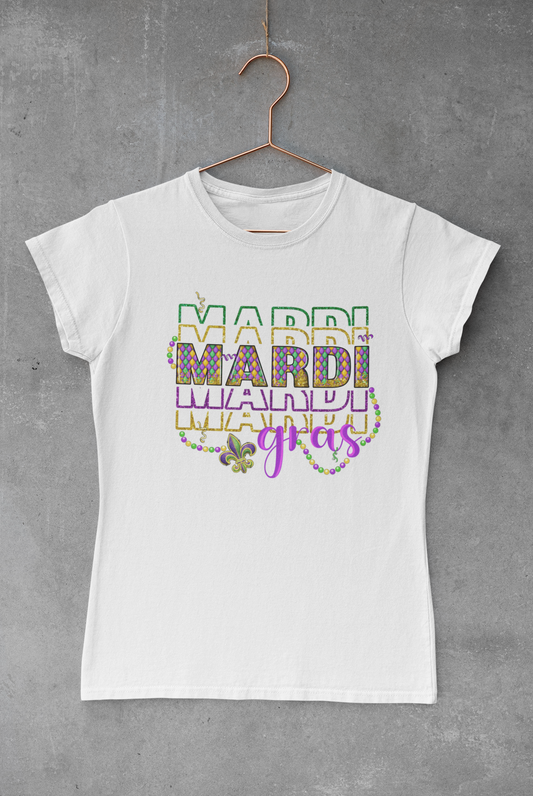 Mardi Gras Lettering Transfer