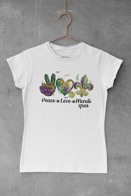 Peace Love Mardi Gras Transfer