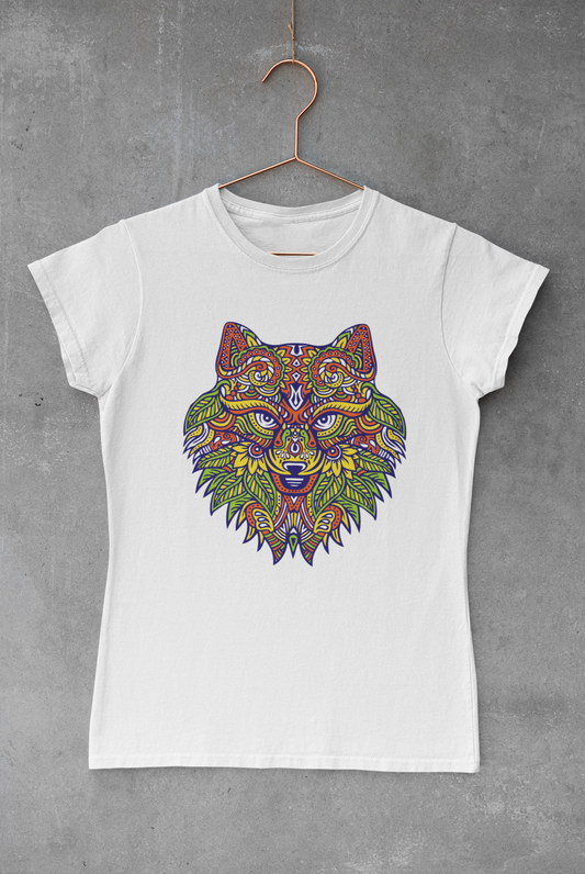 Colorful Wolf Mandala Transfer