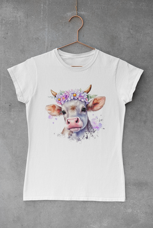 Cow Purple Watercolor Transfer