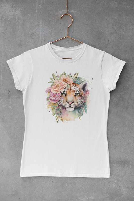 Floral Tiger Watercolor Transfer