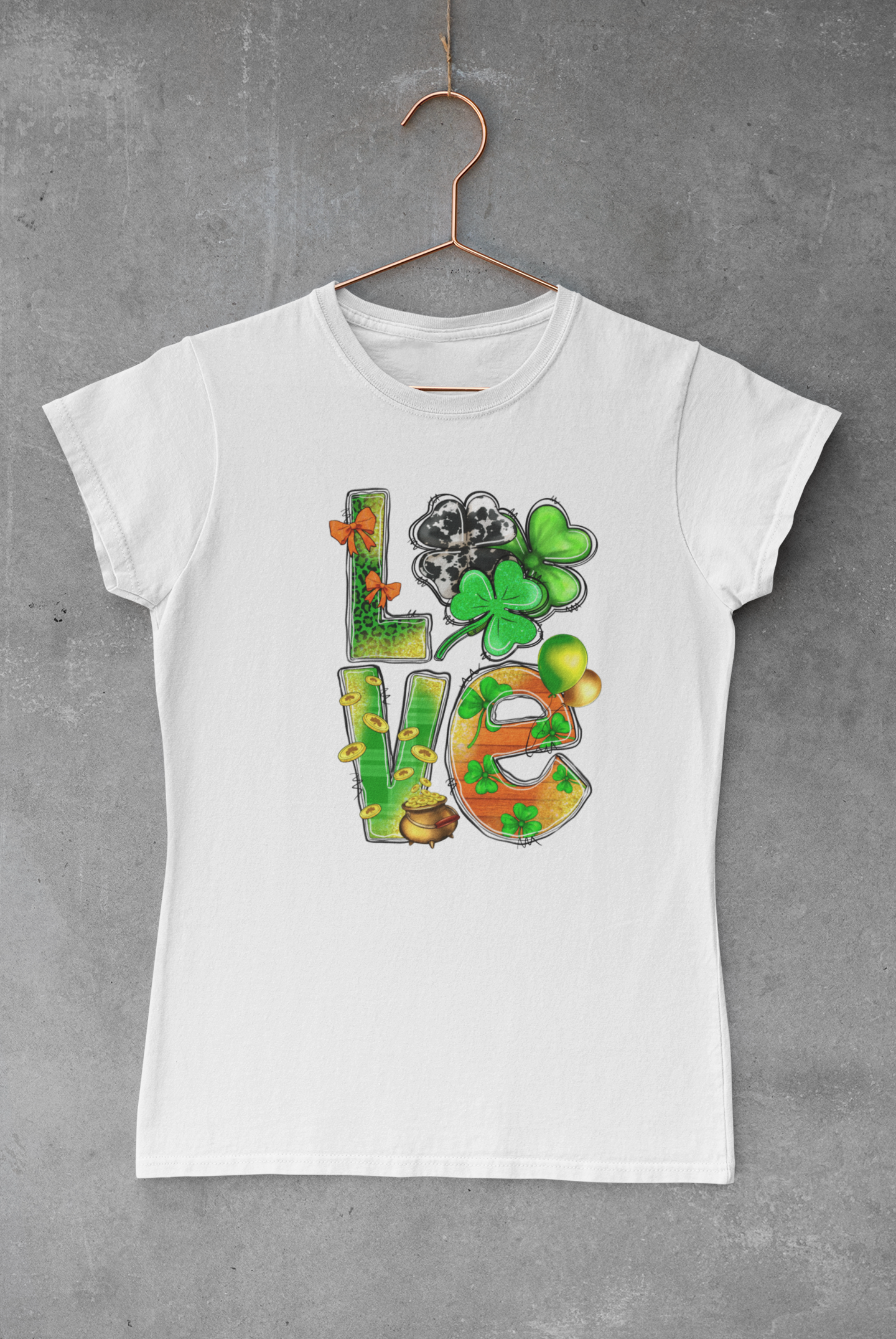 St. Patty Love Cow Clover Transfer