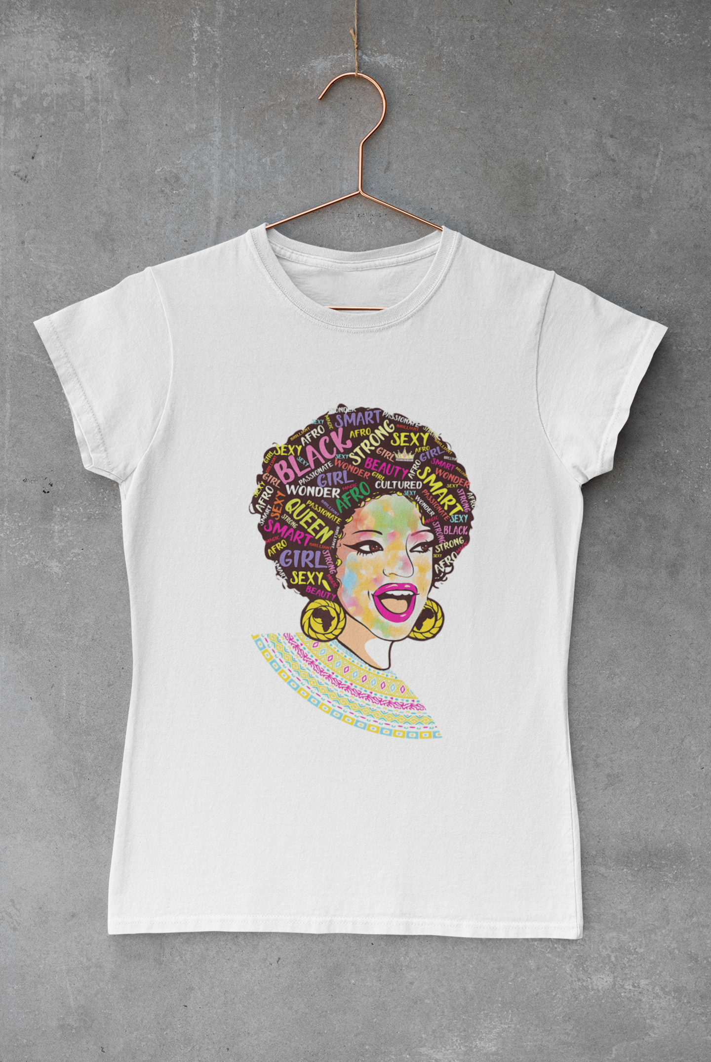 Black Watercolor Queen with Text Transfer
