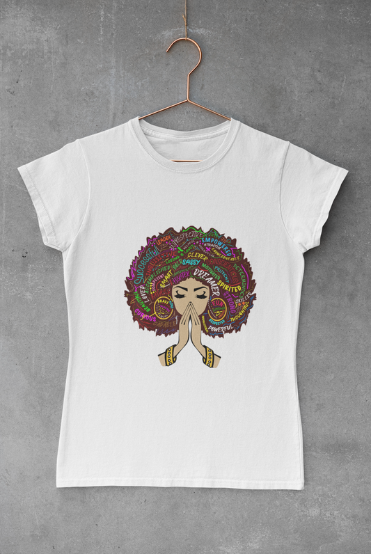 Black Queen Praying Hands Transfer