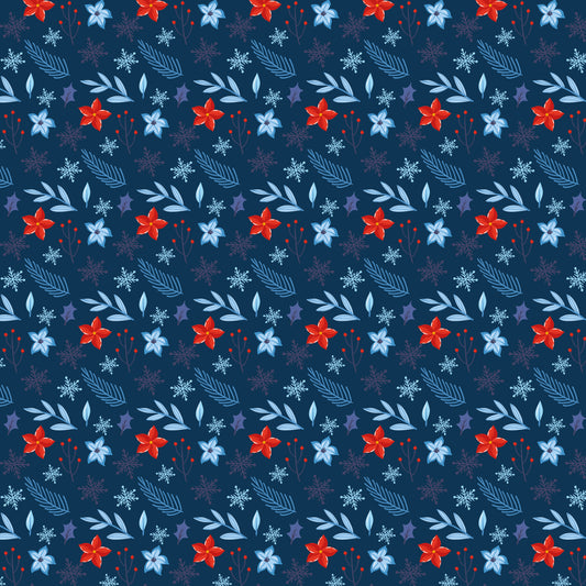 Snowflakes & Flowers 12x12 Patterned Vinyl Sheet